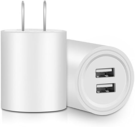 Wall Charger, Weiup [2-Pack] 2.4A Dual-USB Wall Charger Travel Plug Home Power Adapter for iPhone X/8/8Plus/7/7Plus 6/6s 6/6s plus, Samsung S7 S6 S5, HTC, LG and USB Devices(White)