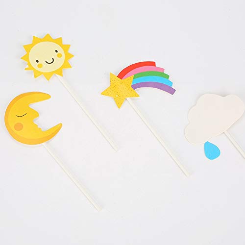 Napravi Rs Sun Moon Nuage Arc En Ciel Avion Fusee Hot Air Cake Decoratif Momola 48pcs Carte De Decoration De Gateau Accessoires De Decoration Ustensiles A Patisserie