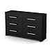 South Shore Primo 6-Drawer Double Dresser-Pure Black