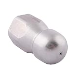 Podoy Stainless Steel Fixed Sewer Jet Nozzle Replace Button Nose 3/8" Female 5.0 Orifice, 4000 PSI (3/8") Hydro Jet Sewer Cleaner Jetter Accessory Tool Cleaning for Sewage