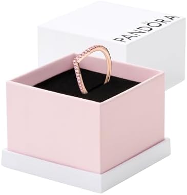 Amazon.com: PANDORA Sparkling Wishbone Ring Rose Gold 54 (US Size