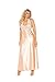 Plus Size Women's Lace and Charmeuse Halter Neck Gown Peach