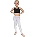 Stretch is Comfort Girl's Cotton Footless Leggings White Medium