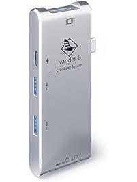 USB Type-C Hub - 6-in-1 -Port USB Hub with HDMI Adapter, Charging Port, USB 3.0 Ports, SD-TF Card Readers MacBook/Chromebook - Silver