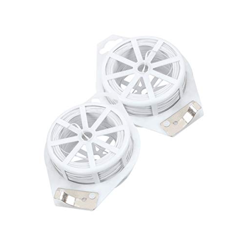 DOITOOL 2Pcs Garden Ties Plastic Garden Twist Ties White Plant Ties for Garden Soft (White 100 m)