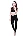 HDE Women's Maternity Yoga Pants Pregnancy Stretch Fold Over Lounge Leggings (Black, Large)