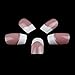 ArtPlus 24pcs Silver Stripe Elegant Touch French Manicure False Nails with Glue Full Cover Long Length Fake Nails Art
