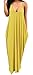 Bigyonger Women 's Loose Low V Neckline Spaghetti Straps Maxi Dress Beach Wear,Yellow,Large