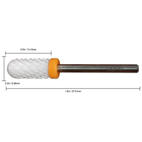 Pana (Grit: XXC - 2X-COARSE) Professional USA Ceramic White Smooth Top Small Barrel Bit Nail Drill 3/32" Shank Size
