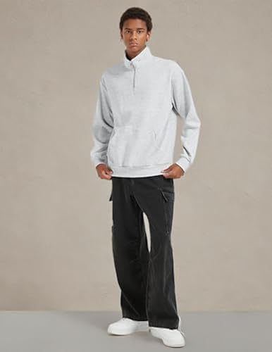 ZAFUL Mens Lightweight 1/4 Zip Sweater Hoodies Long Sleeve