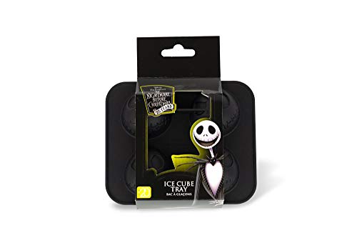 Nightmare Before Christmas Jack Skellington Silicone Ice Cube Tray - 4 Flexible Molds - Unique Kitchen Novelty Item Makes Creepy 3D Ice, Candy Or Soap of Jack's Face - A 25th Anniversary Collectible