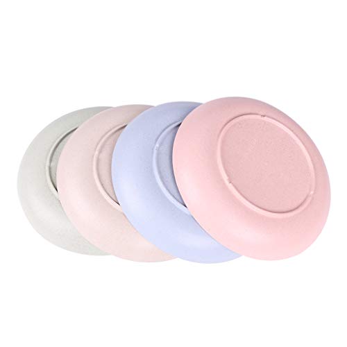 Ymeibe Wheat Straw Plates 4-Pack Reusable Lightweight Unbreakable Degradable Plates Healthy BPA Free Microwave Safe Plates (L/7.8'')
