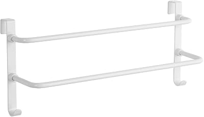 EMKE Double Towel Rail Stainless Steel Over Door Holder White