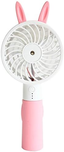 Lutratocro Mini Personal Fan Mute Handheld Water Misting Face Spray Desktop 2 Speed Settings Humidifier Cute Portable With USB Cable Pink One-Size