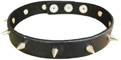 Utosi Women Men Unisex Couple Fashion Punk Metal Spike Studded Leather Collar Club Rivet Necklace
