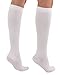 ABSOLUTE SUPPORT Made in USA - Cotton Compression Socks for Women and Men 20-30mmHg - Opaque Stockings for Running, Hiking, Travel, Flight, Nurses, Airplane - White, Large - A105WH3