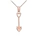 High Polish 14k Rose Gold Shovel Pendant Necklace, 18