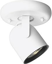 Progress Lighting P6145-30WB 1-Light Round Back Ceiling Mount Directional, White