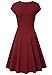 Lotusmile Cocktail Dress for Women Elegant, Summer Sexy Fitted Bodycon Swing Sundress Work Dresses,(Large Wine Red)
