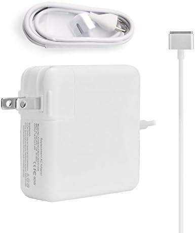 Macbook Pro Charger 60w Magsafe 2 Magnetic T-Tip Power Adapter for Apple Macbook Pro 13.3" (After late 2012-2015), with Macbook Pro Extension Cable Cord and Waterproof Bag.