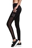 Lasher Women's Mesh Workout Sport Pant Gym Running Yoga Legging with Side Pocket
