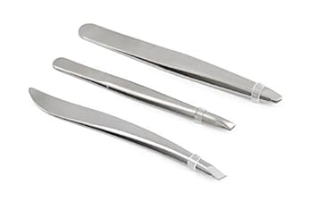C S Stainless Steel Hair Removal Tweezers With Slant Tip And
