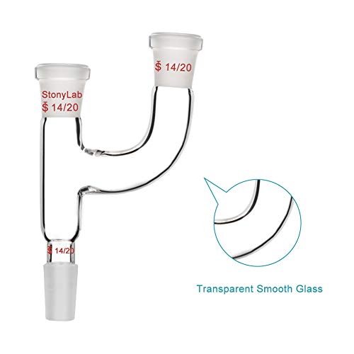 StonyLab 3 Way Claisen Distillation Adapter with 14/20 Joints Connecting Adapter Lab Supply, SL