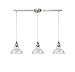 EUL Industrial Island Lighting Vintage Pendant Lamp with Clear Glass Shades Brushed Nickel-3 Light