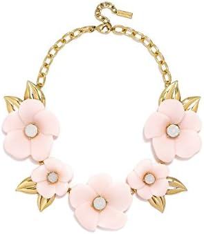 Baublebar Petal Collar Necklace Flower Bib Light Pink/Gold-Tone
