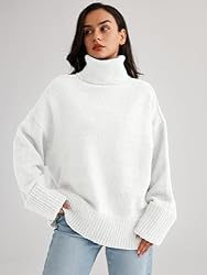 LILLUSORY Women's Turtleneck Long Sleeve Oversized