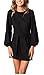 R.Vivimos Women's Autumn Winter Cotton Long Sleeves Elegant Knitted Bodycon Tie Waist Sweater Pencil Dress (Small,Black)