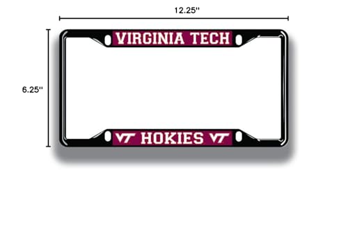 Elite Fan Shop Virginia Tech Hokies License Plate Frame Black