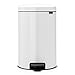 Brabantia New Icon Step Trash Can (5.3 Gal/White) Soft Closing Kitchen Garbage/Recycling Can with Removable Bucket