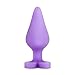 Blush Novelties Naughtier Candy Heart Adult Sex Toy - Heart Shape Base Anal Butt Plug, Ultrasilk, Soft Platinum Cured Puria Silicone, Easy to Use Comfortable Beginner, Women, Men, Couples - Purple