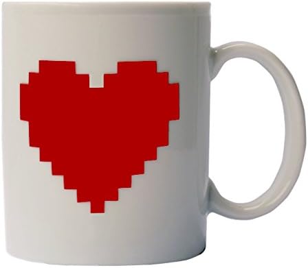 Coffee Mug (Pixel Heart) - Color Changing, Heat Sensitive - 11 Oz