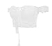Creabygirls Womens Cute Off The Shoulder Crochet Lace Up Crop Top (White, L)