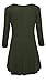 Women's Henley Scoop Neck 3/4 Sleeve Casual Maternity High Low Stretch Tunic Top