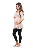 R&C Womens Draped Maternity Tunic Top - Made in USA, Mocha, Medium