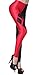 RiverPanda Harley Quinn Print Ankle Length Leggings - Red/Black, Small-Medium