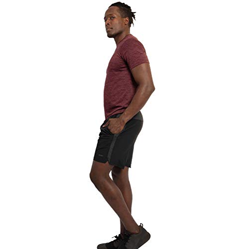 Alive Men's Tee Shirt Active Quick Dry Workout Short Sleeve Shirts Crew Neck (Biking Red Heather, Medium) - Thumbnail 2