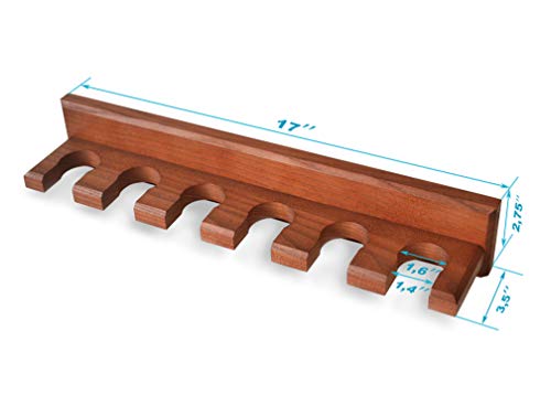 Teslyar Baseball Bat Rack Holder Display Wall Mount Ash Wood Baseball Softball Bat Rack Hardware Included Hidden Screws Vertical Display Brown