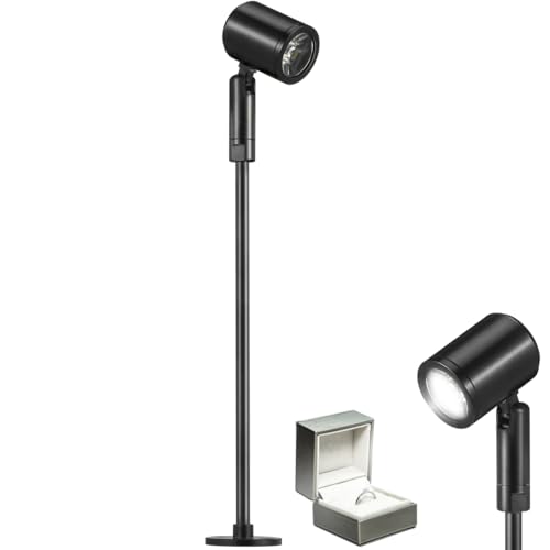 PRETYZOOM LED Spotlight on Stand for Jewellery Showcase Portable Led Projector 3W with Adjustable Head for Interior Lighting of Cabinets and Jewelry Presents