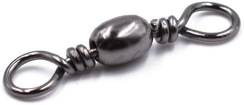 100pcs Size 3/0~14# Rolling Barrel Swivel with Solid Ring Fishing Hook to Line Connector in Saltwater or Freshwater