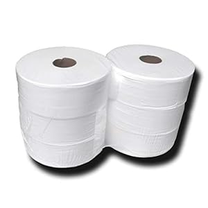 Jumbo toiletpapier, grote rollen, jumborollen, toiletpapier, pulp, 2-laags, hoogwit, 100% cellulose, lengte ca. 360 m…