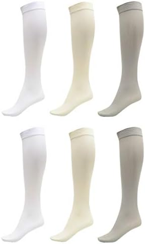 Daresay Women Trouser Socks with Comfort Band Stretchy Spandex Opaque Knee High 6 Pack