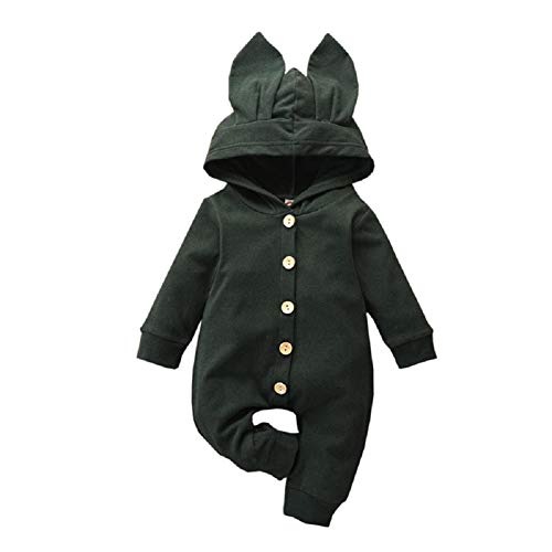 Newborn Baby Girl Boy Easter Jumpsuit Long Sleeve Bunny Ears