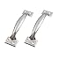 2 x Silver Tone Stainless Steel Pull Handles Grips 6