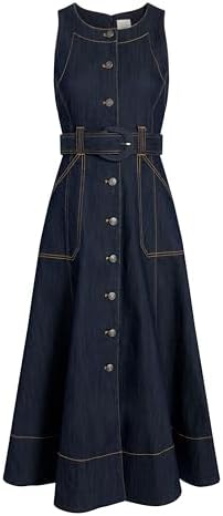 cinq a sept margaret sleeveless denim midi dress Cinq à Sept Women's Margaret Dress, Indigo, 0 at Amazon Women's Clothing  store