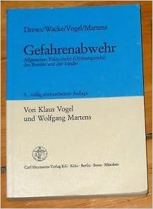 Gefahrenabwehr Amazon De Drews Bill Wacke Gerhard Vogel Klaus Bucher