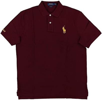 red and gold ralph lauren polo shirt